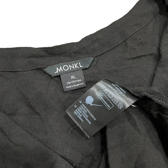 Monkl Black Mini Button Down Viscose Dress XL - Picture 3 of 3